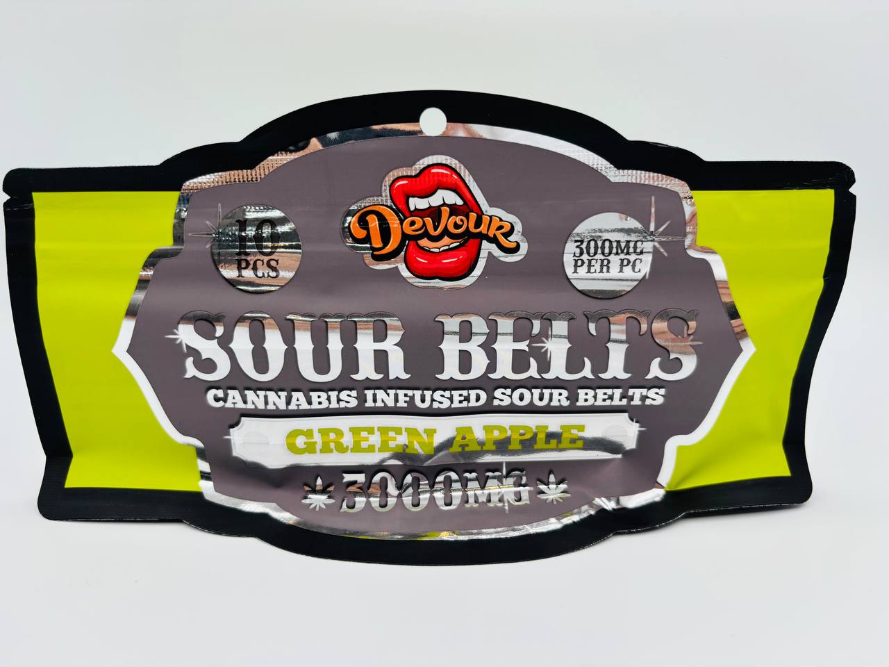 #Devour3000 - Sour Belts (3000 MG) Green apple